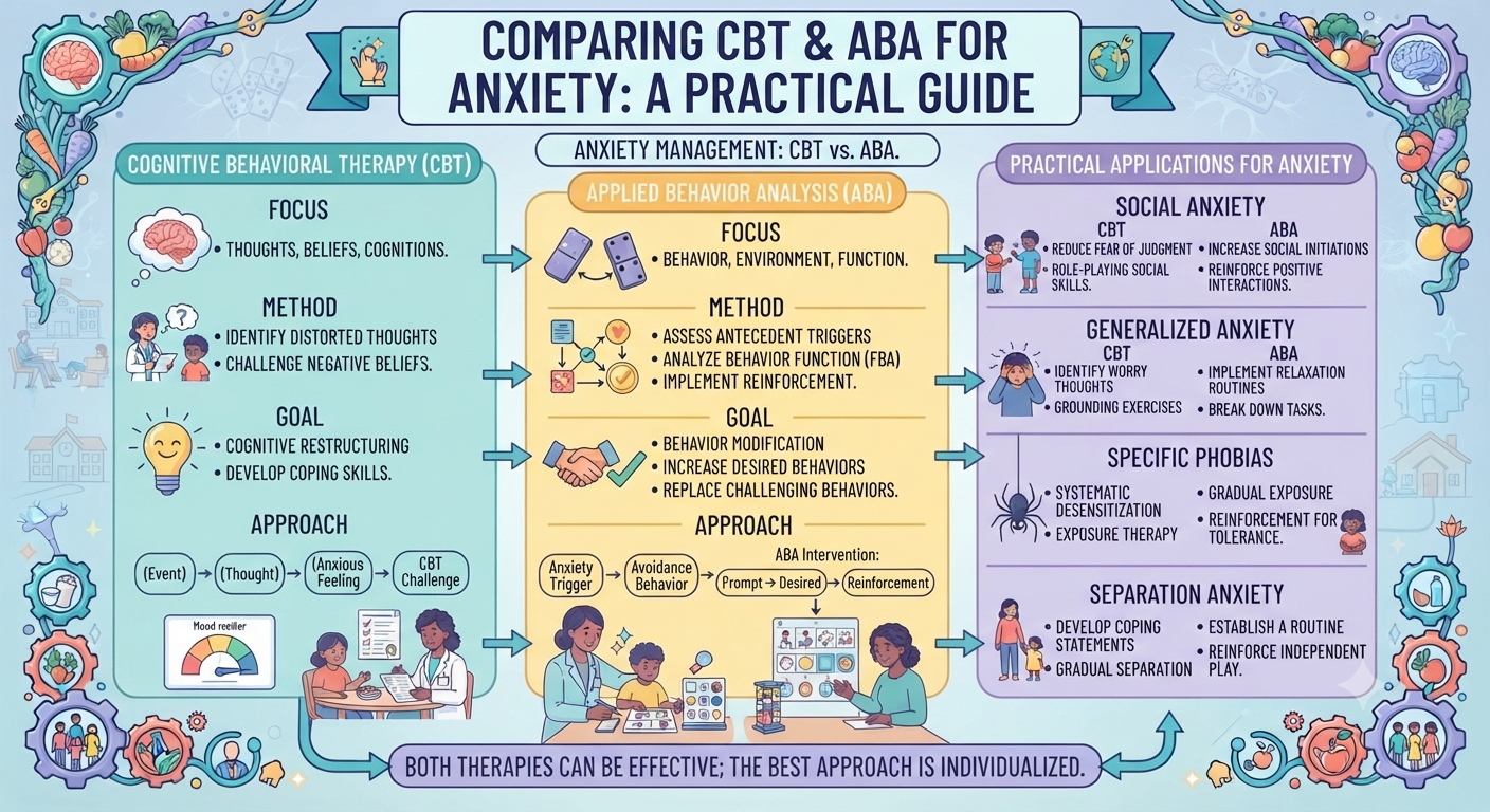 CBT vs ABA for Anxiety – Detailed & Practical Explanation 1 CBT vs ABA for Anxiety – Detailed & Practical Explanation