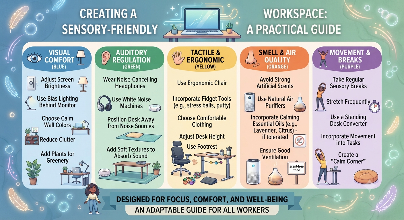 Provide Tips On How To Make A Workspace More Sensory Friendly
