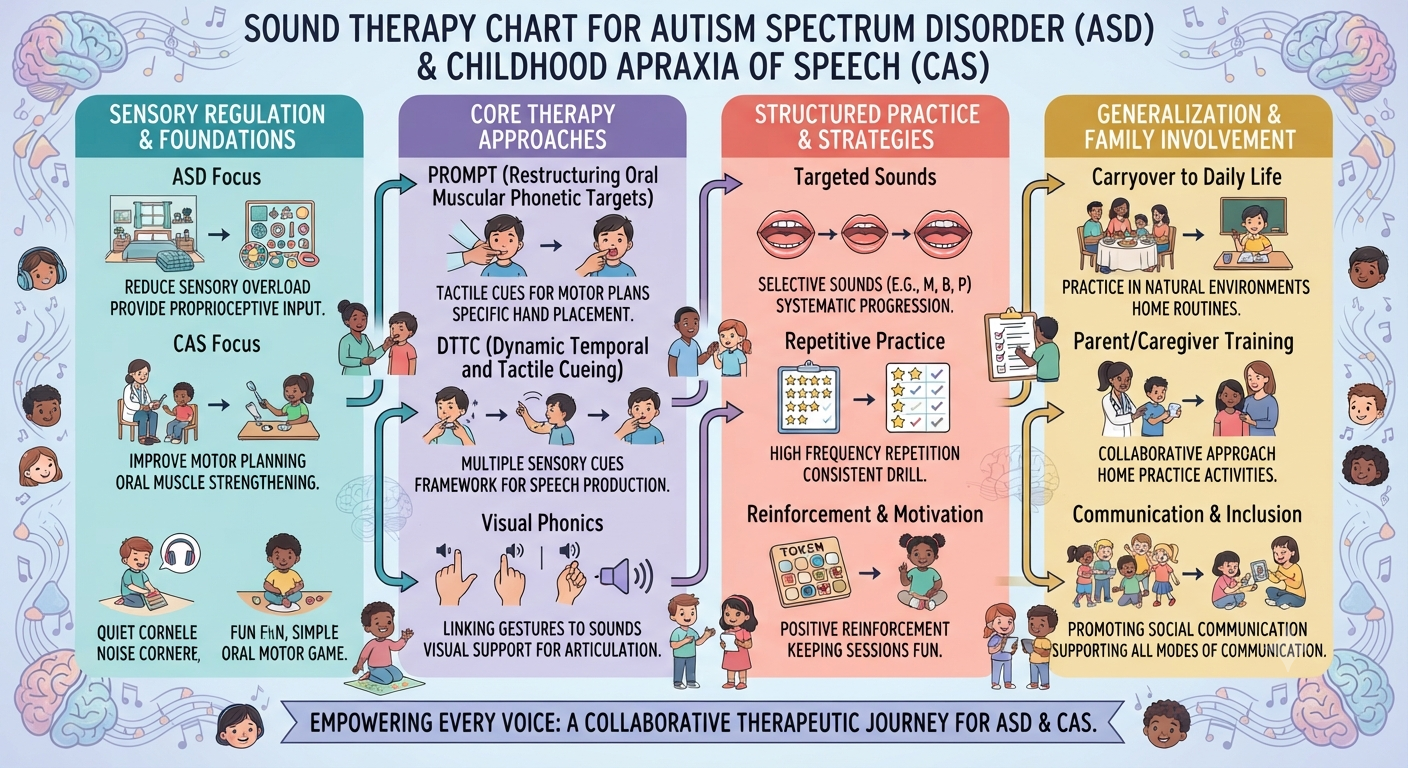 Sound Therapy Chart For Autism Spectrum Disorder (ASD) And Childhood Apraxia of Speech (CAS) 1 Sound Therapy Chart For Autism Spectrum Disorder (ASD) And Childhood Apraxia of Speech (CAS)