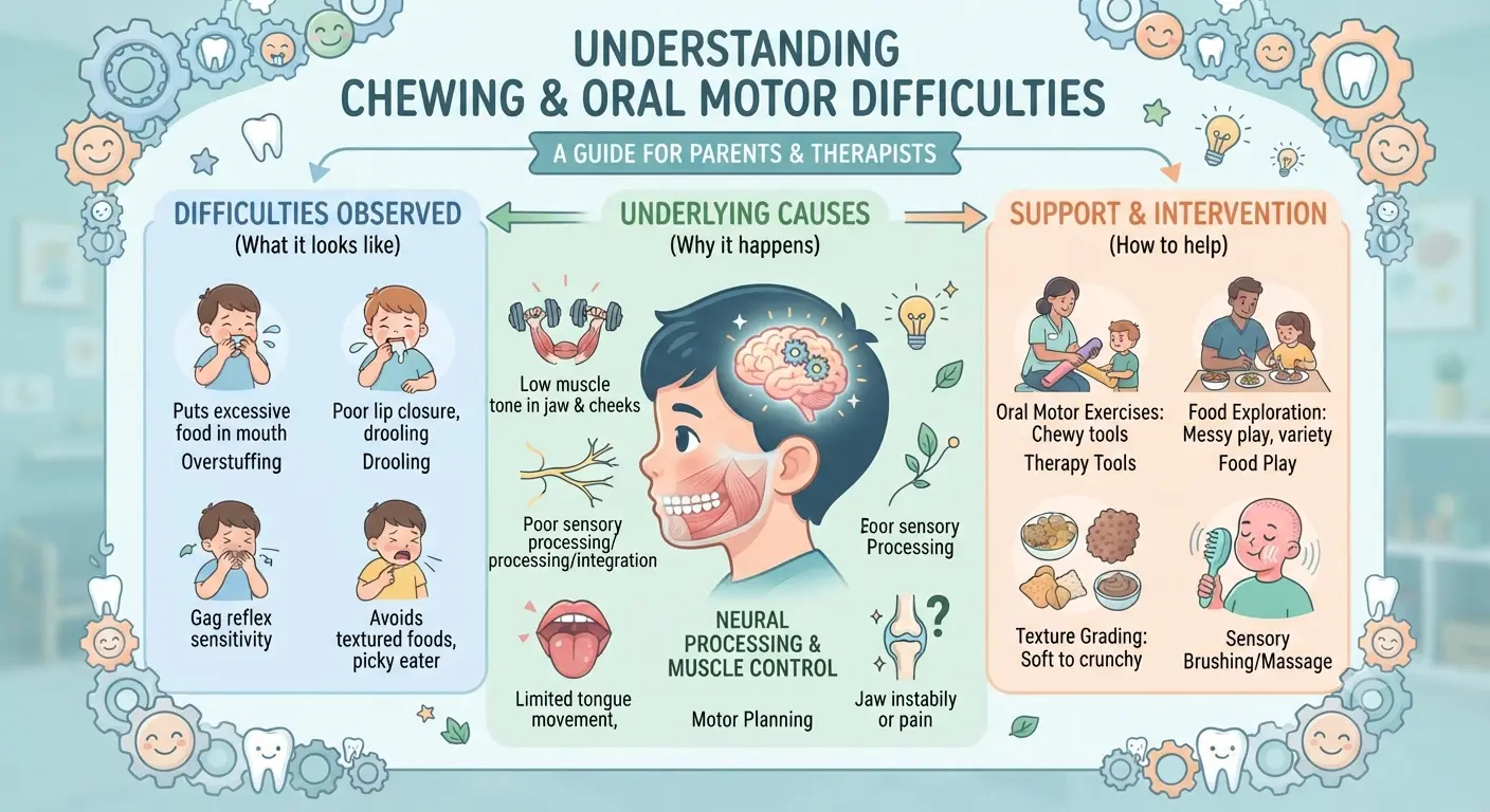 Chewing Oral–motor difficulties